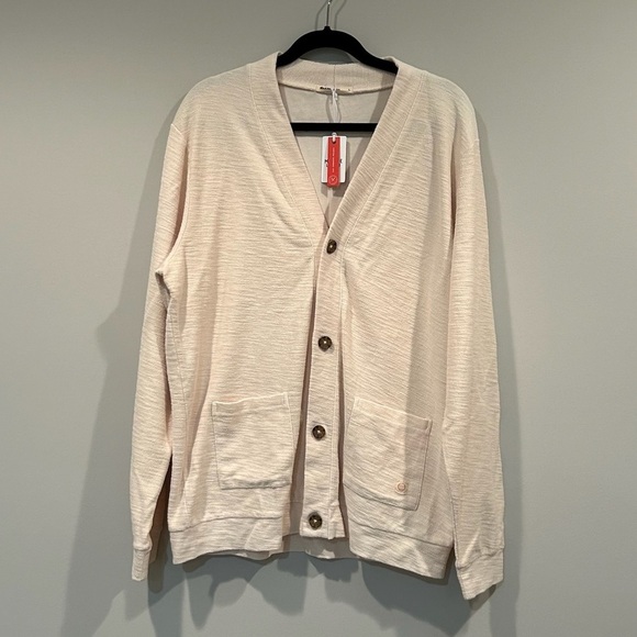 Marine Layer Boucle Cardigan in Antique White Size Large - Picture 2 of 9